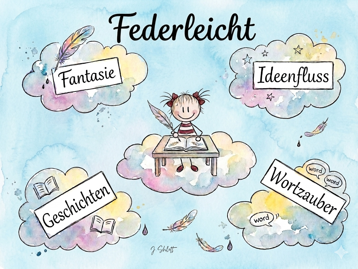 Federleicht – Aquarell mit Wolken: Fantasie, Ideenfluss, Geschichten, Wortzauber